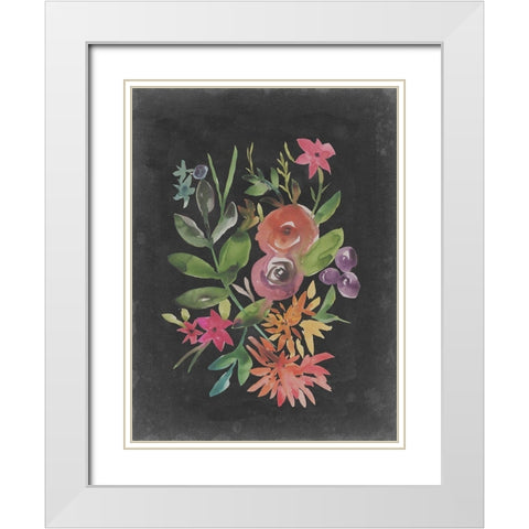 Velvet Floral II White Modern Wood Framed Art Print with Double Matting by Zarris, Chariklia