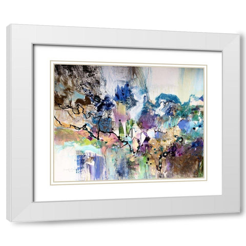Rainbow Blue I White Modern Wood Framed Art Print with Double Matting by Gardner, Jennifer