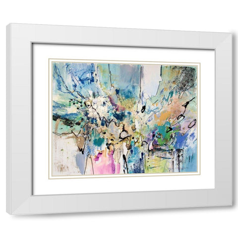 Rainbow Blue II White Modern Wood Framed Art Print with Double Matting by Gardner, Jennifer