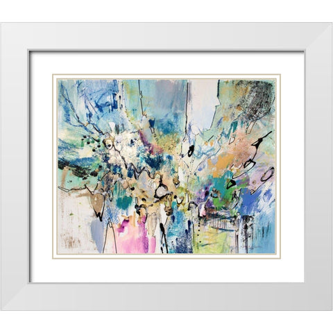Rainbow Blue II White Modern Wood Framed Art Print with Double Matting by Gardner, Jennifer