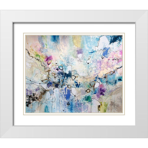 Rainbow Blue III White Modern Wood Framed Art Print with Double Matting by Gardner, Jennifer