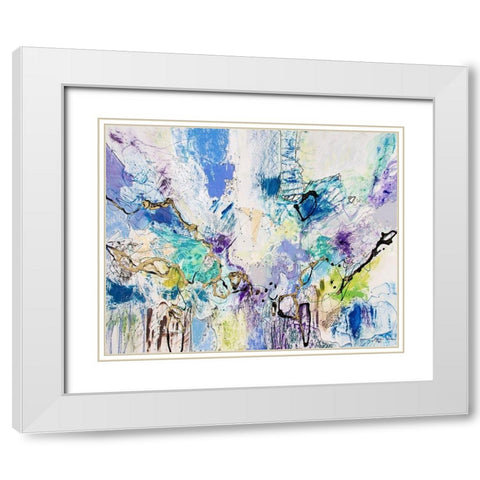 Rainbow Blue IV White Modern Wood Framed Art Print with Double Matting by Gardner, Jennifer
