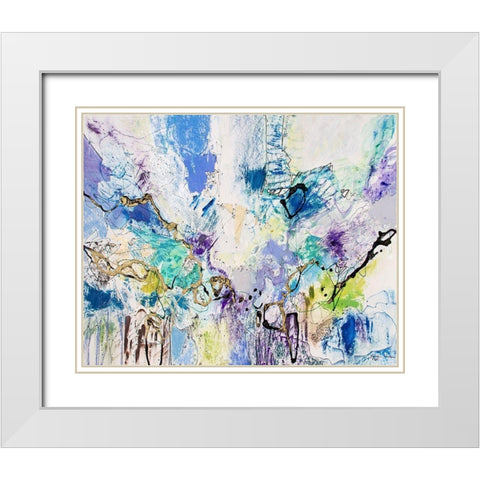 Rainbow Blue IV White Modern Wood Framed Art Print with Double Matting by Gardner, Jennifer