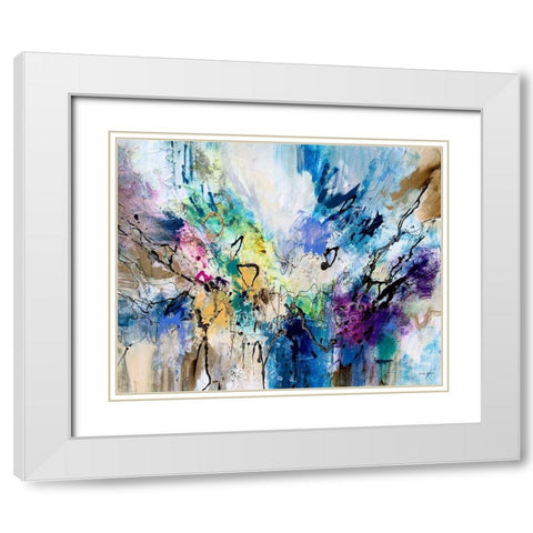 Rainbow Blue V White Modern Wood Framed Art Print with Double Matting by Gardner, Jennifer