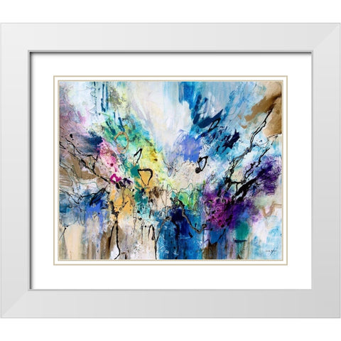 Rainbow Blue V White Modern Wood Framed Art Print with Double Matting by Gardner, Jennifer