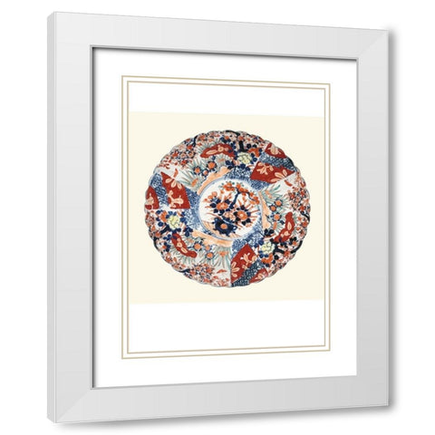 Imari Porcelain I White Modern Wood Framed Art Print with Double Matting by Vision Studio