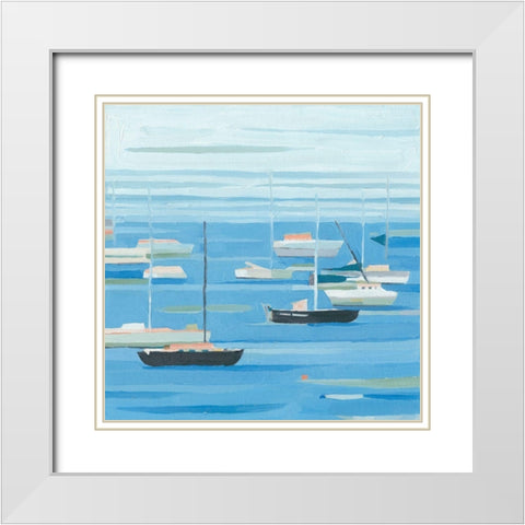 Summer Regatta II White Modern Wood Framed Art Print with Double Matting by Scarvey, Emma