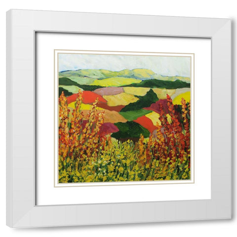 Red Blend White Modern Wood Framed Art Print with Double Matting by Friedlander, Allan