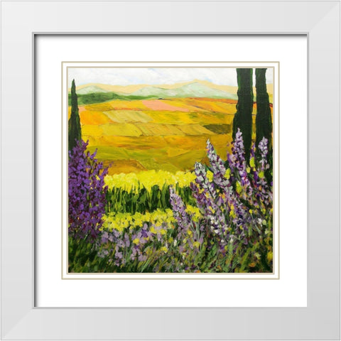 Golden Acres White Modern Wood Framed Art Print with Double Matting by Friedlander, Allan
