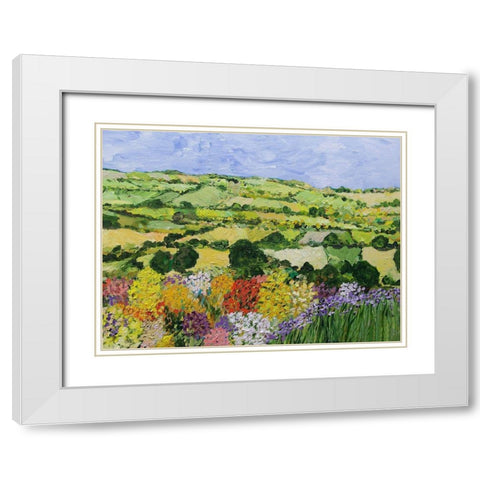 Garden on the Hilltop White Modern Wood Framed Art Print with Double Matting by Friedlander, Allan