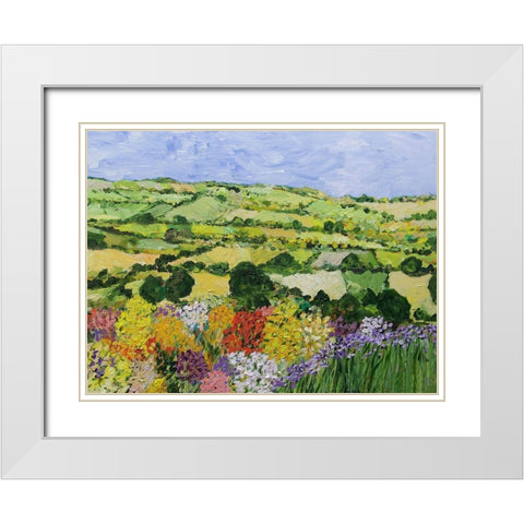 Garden on the Hilltop White Modern Wood Framed Art Print with Double Matting by Friedlander, Allan