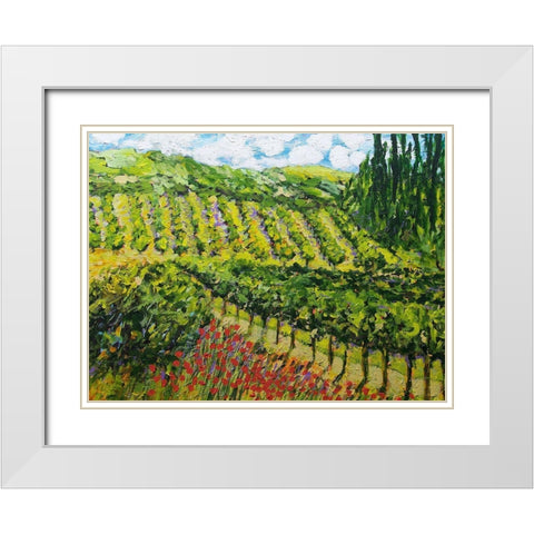 Mountain Vineyard White Modern Wood Framed Art Print with Double Matting by Friedlander, Allan