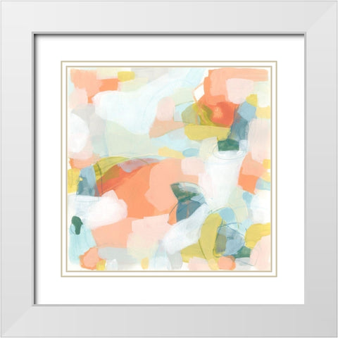 Mosaic Scatter I White Modern Wood Framed Art Print with Double Matting by Vess, June Erica