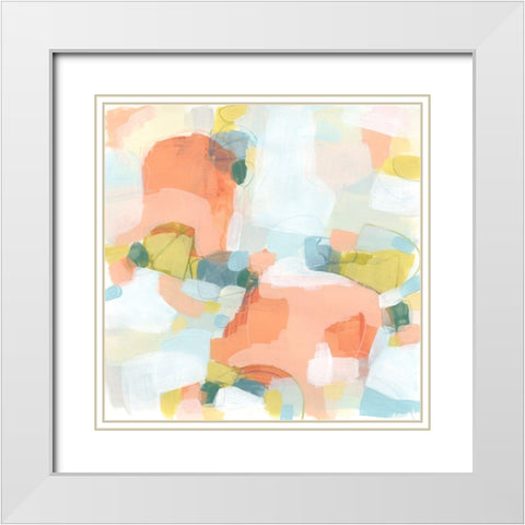 Mosaic Scatter III White Modern Wood Framed Art Print with Double Matting by Vess, June Erica