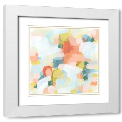 Mosaic Scatter IV White Modern Wood Framed Art Print with Double Matting by Vess, June Erica
