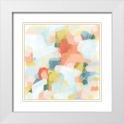 Mosaic Scatter IV White Modern Wood Framed Art Print with Double Matting by Vess, June Erica