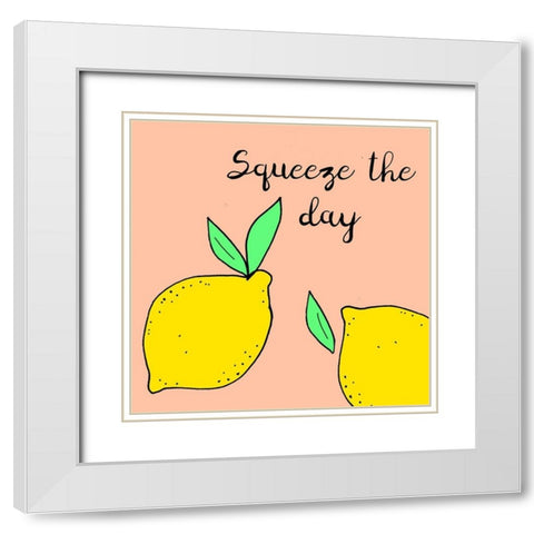 Lemon Squeeze I White Modern Wood Framed Art Print with Double Matting by Sizemore, Natalie