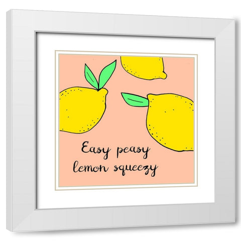 Lemon Squeeze II White Modern Wood Framed Art Print with Double Matting by Sizemore, Natalie