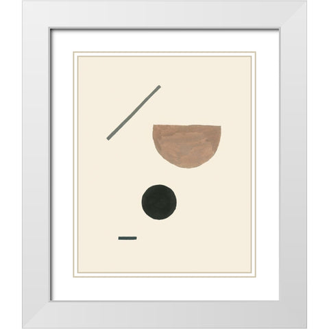 Intraconnected II White Modern Wood Framed Art Print with Double Matting by Wang, Melissa