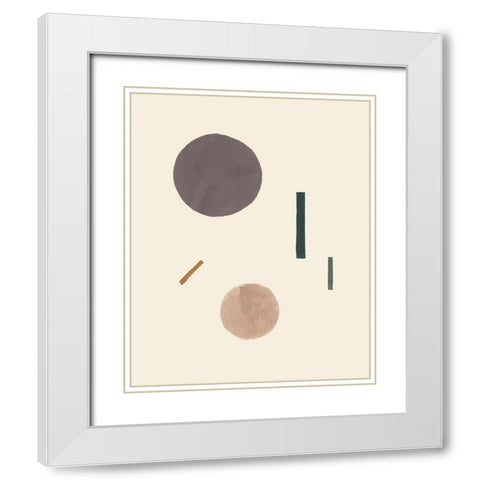 Intraconnected V White Modern Wood Framed Art Print with Double Matting by Wang, Melissa