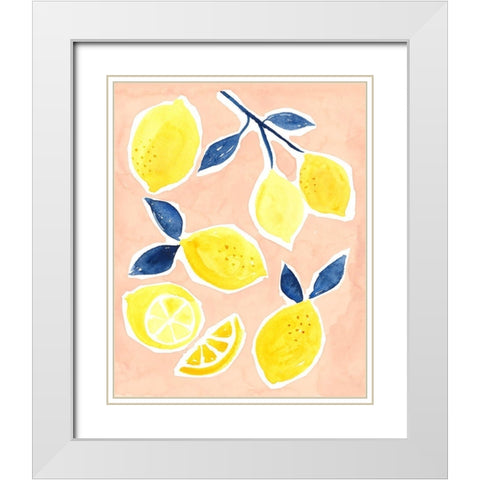 Lemon Love I White Modern Wood Framed Art Print with Double Matting by Borges, Victoria