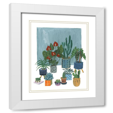 A Portrait of Plants I White Modern Wood Framed Art Print with Double Matting by Wang, Melissa