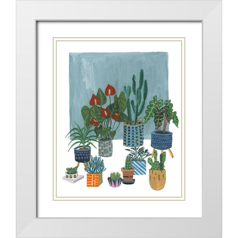 A Portrait of Plants I White Modern Wood Framed Art Print with Double Matting by Wang, Melissa