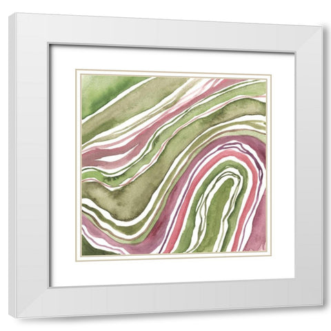 Up Close Agate I White Modern Wood Framed Art Print with Double Matting by Wang, Melissa