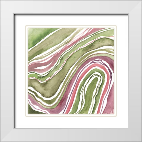 Up Close Agate I White Modern Wood Framed Art Print with Double Matting by Wang, Melissa