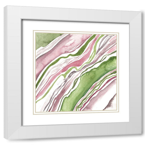 Up Close Agate II White Modern Wood Framed Art Print with Double Matting by Wang, Melissa