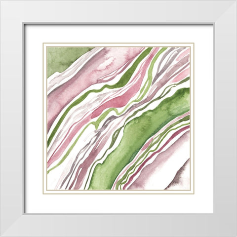 Up Close Agate II White Modern Wood Framed Art Print with Double Matting by Wang, Melissa