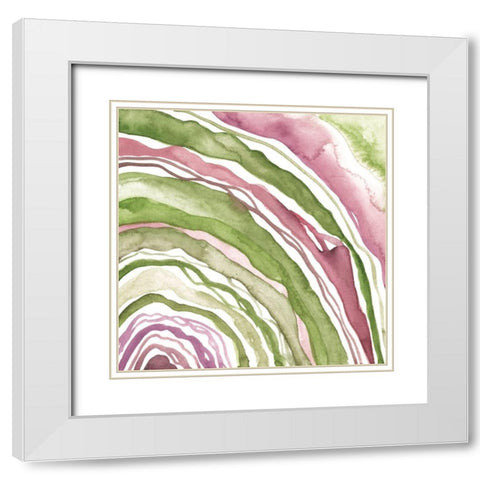 Up Close Agate III White Modern Wood Framed Art Print with Double Matting by Wang, Melissa