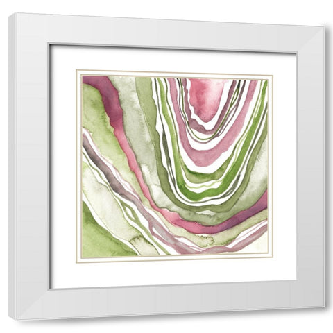 Up Close Agate IV White Modern Wood Framed Art Print with Double Matting by Wang, Melissa