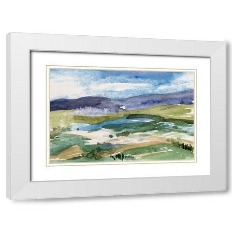Living in the Mountains I White Modern Wood Framed Art Print with Double Matting by Wang, Melissa