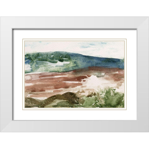 Living in the Mountains V White Modern Wood Framed Art Print with Double Matting by Wang, Melissa