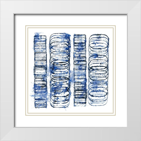 Seismic Order V White Modern Wood Framed Art Print with Double Matting by Guthrie, Jenna