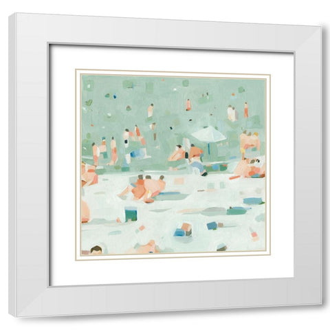 Summer Confetti I White Modern Wood Framed Art Print with Double Matting by Scarvey, Emma
