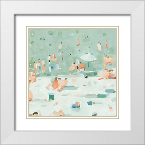 Summer Confetti I White Modern Wood Framed Art Print with Double Matting by Scarvey, Emma