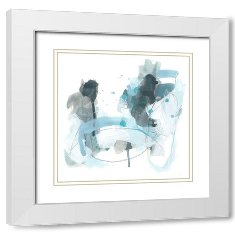 Liquid Notation II White Modern Wood Framed Art Print with Double Matting by Vess, June Erica