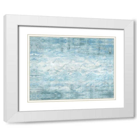 Blue Wave White Modern Wood Framed Art Print with Double Matting by Stramel, Renee W.