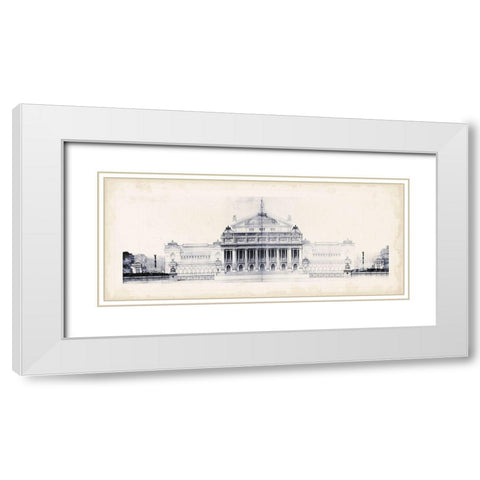 Les Grand Prix de Rome in Blue II White Modern Wood Framed Art Print with Double Matting by LeDeley