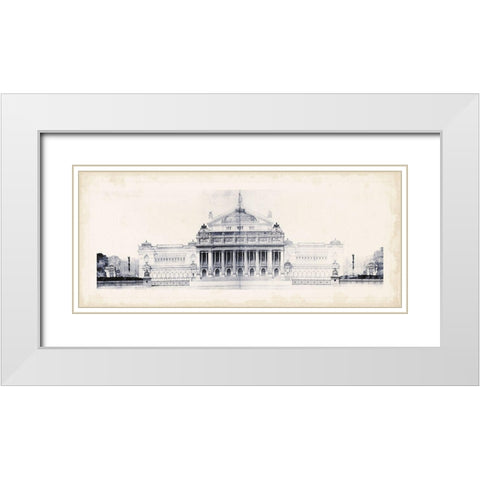 Les Grand Prix de Rome in Blue II White Modern Wood Framed Art Print with Double Matting by LeDeley