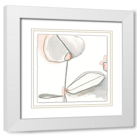 Blush Affinity I White Modern Wood Framed Art Print with Double Matting by Vess, June Erica