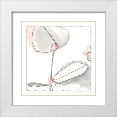 Blush Affinity I White Modern Wood Framed Art Print with Double Matting by Vess, June Erica