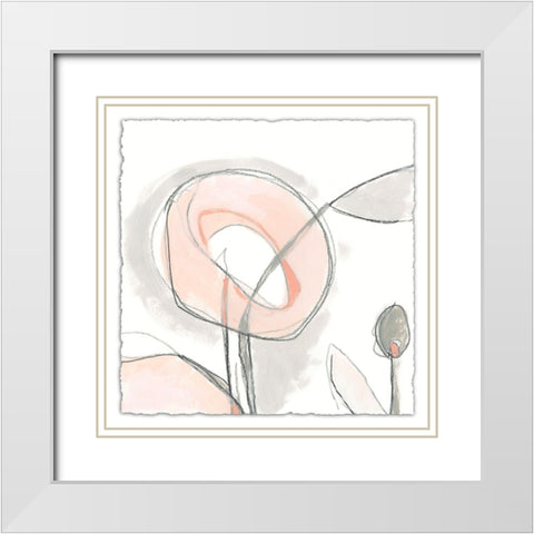 Blush Affinity II White Modern Wood Framed Art Print with Double Matting by Vess, June Erica