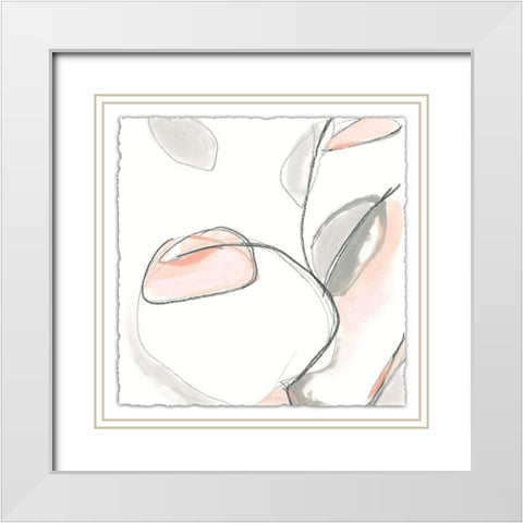 Blush Affinity III White Modern Wood Framed Art Print with Double Matting by Vess, June Erica