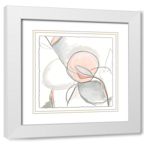 Blush Affinity IV White Modern Wood Framed Art Print with Double Matting by Vess, June Erica