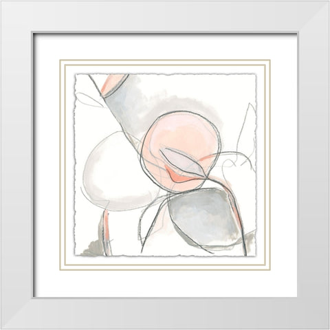 Blush Affinity IV White Modern Wood Framed Art Print with Double Matting by Vess, June Erica