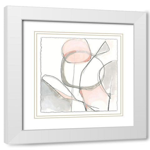 Blush Affinity VI White Modern Wood Framed Art Print with Double Matting by Vess, June Erica