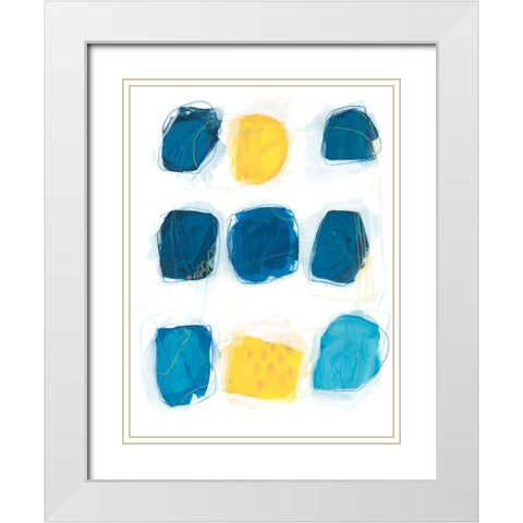 Lemon and Indigo II White Modern Wood Framed Art Print with Double Matting by Vess, June Erica